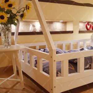 Łóżko domek drewniane dla dzieci TIPI 2 Naturalny