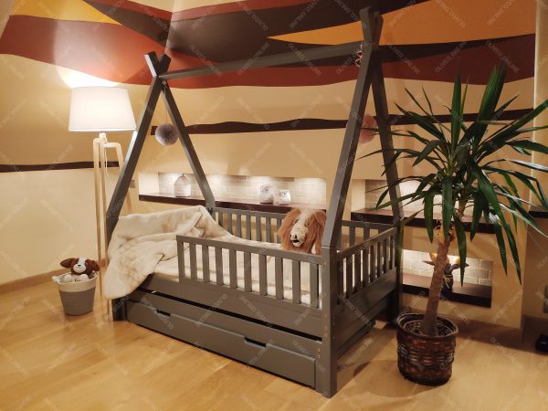 Łóżko domek drewniane dla dzieci TIPI 4