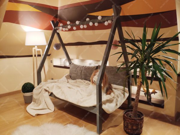 Łóżko domek drewniane dla dzieci TIPI 7